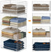 4-Tier Stackable Closet Organizers and Storage Basket, Foldable Closet Shelf Organizer System, Space-Saving Clothes Stor