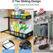 Under Sink Organizer, 2 Pack 2 Tier Pull Out Under Cabinet Organizer Shelf with Pad for Framed Cabinets, Metal Slide Out