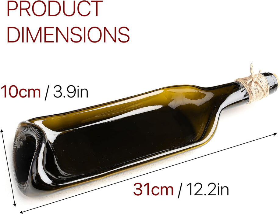 Melted Wine Bottle Serving Board; Decorative Rectangle Serving Tray for Home Decor; Small Cheese Platter Serving Board; 