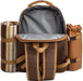 Picnic Backpack, 4-Person with Blanket & Wine, Family & Lovers Gift, Brown