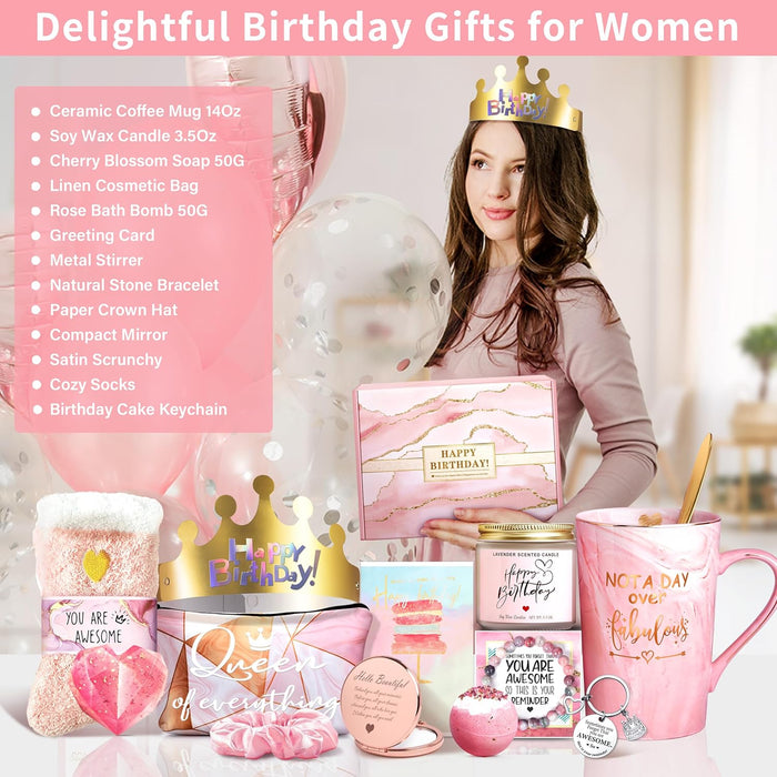 Not A Day Over Fabulous Mug Gifts Set- Birthday Gifts for Women - Funny Birthday Gift Ideas for Her,Friends, Coworkers, 