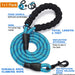 No Pull Dog Harness Adjustable Reflective Oxford Easy Control Medium Large Dog Harness with A Free Heavy Duty 5ft Dog Leash, Blue, L