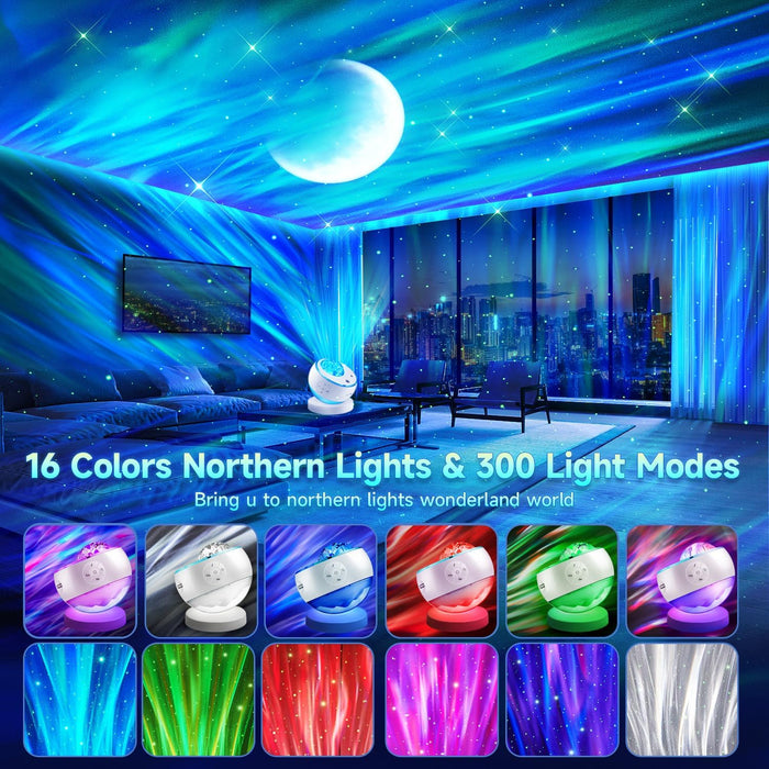 LED Aurora Star Galaxy Projector Sound Machine NightLight Bluetooth Speaker
