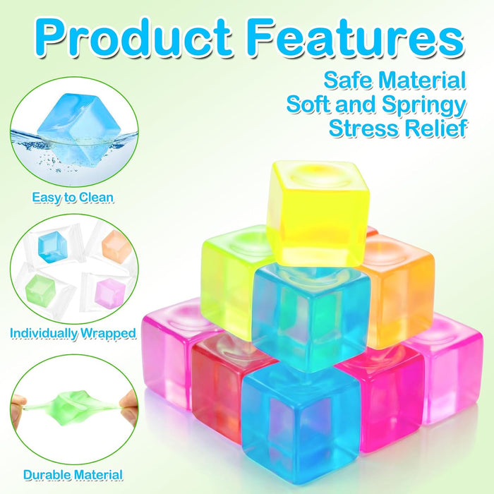 30 Pack Mini Cube Squishy Fidget Toys for Kids and Adults