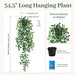 Fake Hanging Plant with Lifelike Mandala Leaves, Ready-to-Display