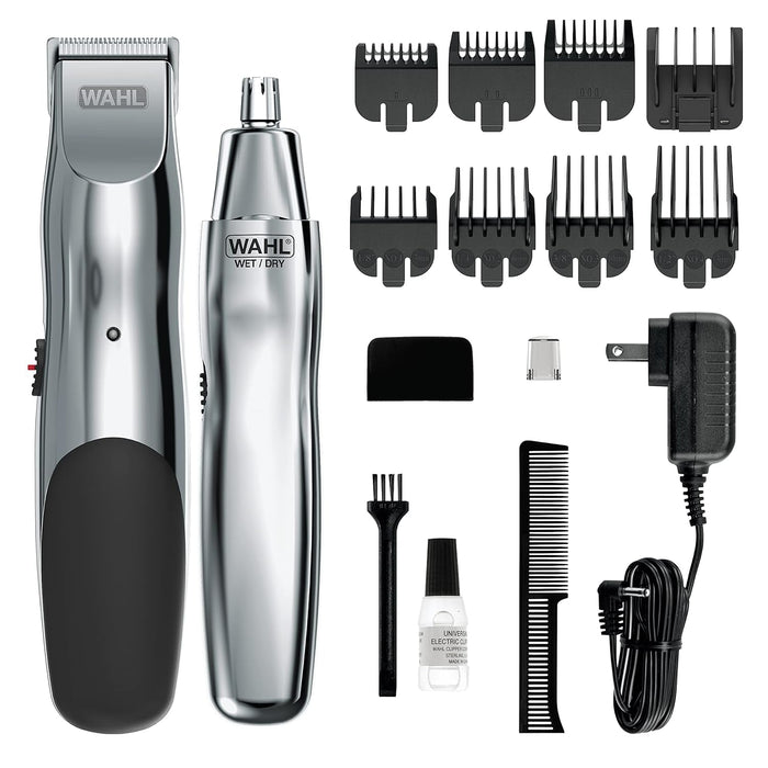 Groomsman Rechargeable Beard Trimmer Kit & Bonus Battery Nose Trimmer
