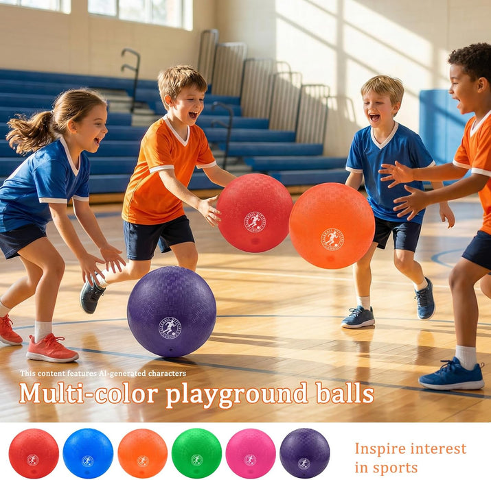 9 Inch Playground Ball Dodgeball Balls Kickball, Pack of 6