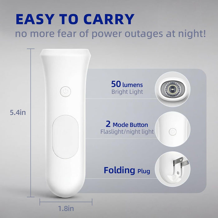 4 in 1 Emergency Lights for Home Power Failure, 3 Pcs Rechargeable LED Flashlight Plug in Wall, Automatic Turn-On Power Outage Night Light Flashlight for Hurricane Preparedness Items