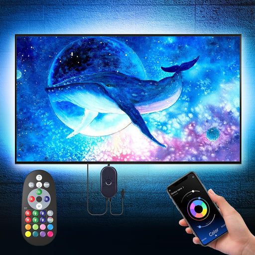 LED Lights for TV, 16.4 ft TV LED Backlight for 55-75 Inch, RGB LED Strip Lights Behind TV with APP Remote Control, Musi