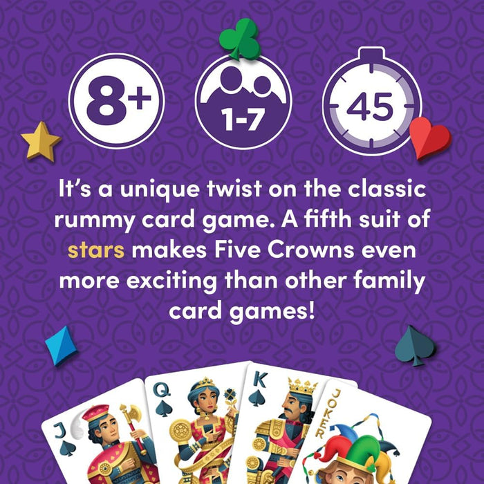 Five Crowns Rummy Style Card Game for Kids and Adults, Family Game Night