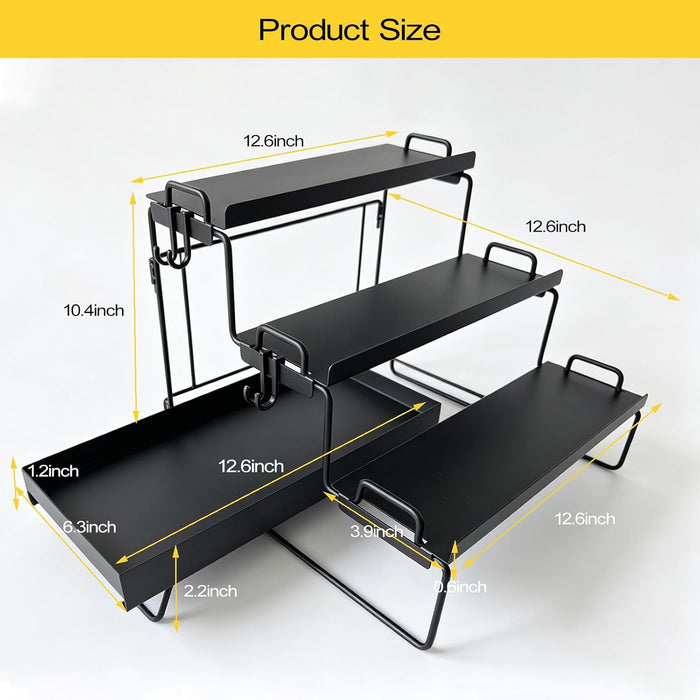 4-Tier Carbon Steel Spice Rack for Countertop,4 Tier Spice Shelf