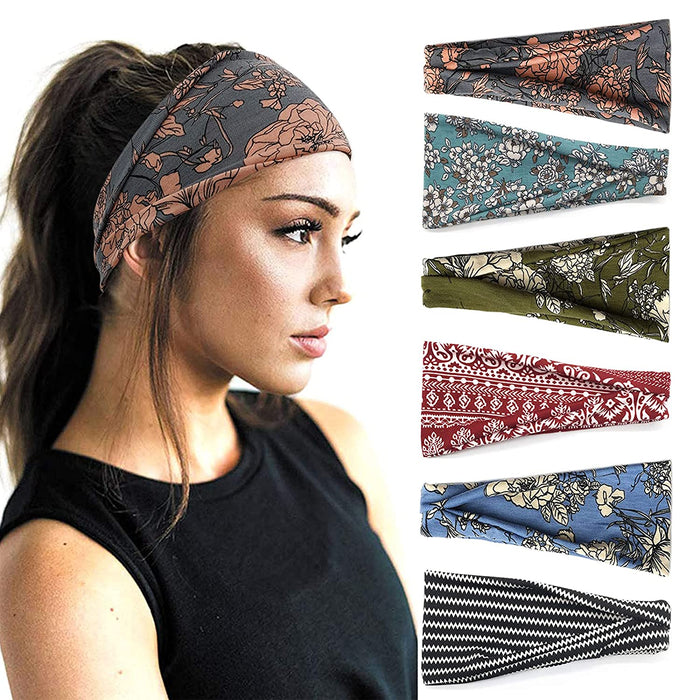 6 Pack Headbands for Women, Boho Wide Head Bands & Hair Accessories