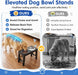 Elevated Dog Bowls Large Breed Raised Dogs Bowl Stand Large/Medium Sized Dog Slow Feeder Dogs Bowls Food Water Stands 5 Heights Adjustable 9/11/12/14in Pet Feeder Dish Station