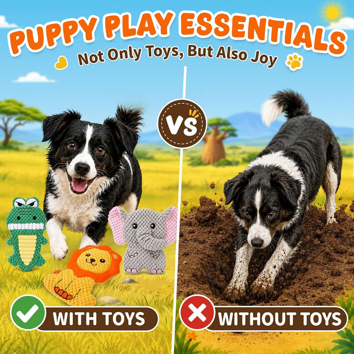 Dog Toys for Small Dogs, 3 Pack Squeaky No-Stuffing Puppy Toys