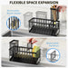 Sink Caddy Sponge Holder for Kitchen with Brush Holder and Stainless Steel Self Drain Tray, Rustproof Kitchen Sink Organ