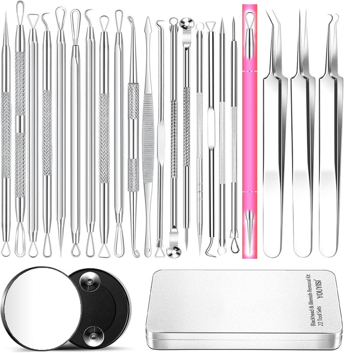 Pimple Popper Tool, Blackhead Remover Acne and Zit Comedone Extractor Kit