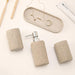 Bathroom Accessories Set,4 PCS Bathroom Organizer,Sand Stone Look,Beige
