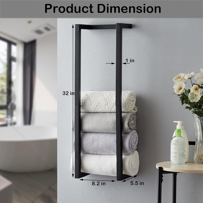 Towel Rack for Rolled Towels, Towel Rack for Bathroom,Wall Mounted Metal Bathroom Organizer, Bath Towel Holder Wall for 