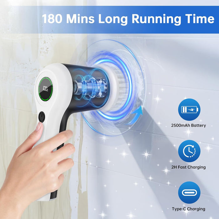Electric Spin Scrubber, Cordless Shower Scrubber