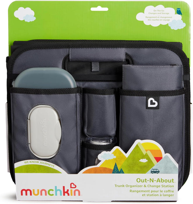 Out-n-About Trunk Organizer for SUVs and Cars with Portable Changing Pad and Wet Baby Wipes for Diaper Changes On-the-Go