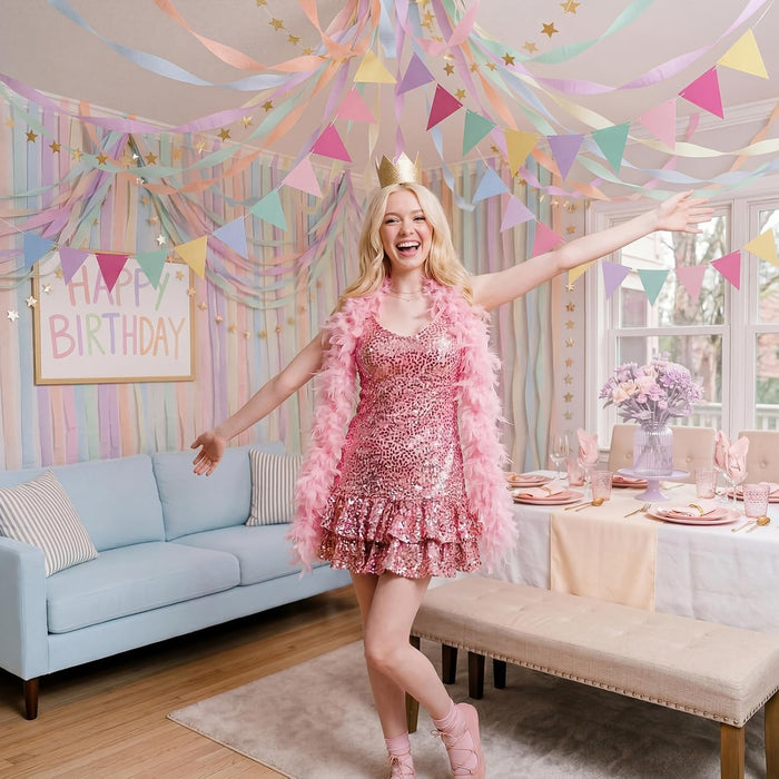 14 Pcs Pastel Party Decorations Set for Fancy Birthday Party