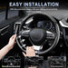 3pcs Carbon Fiber Anti-Skid Steering Wheel Cover, Waterproof & Segmented Butterfly Design, Universal 99% Vehicle Wheel C