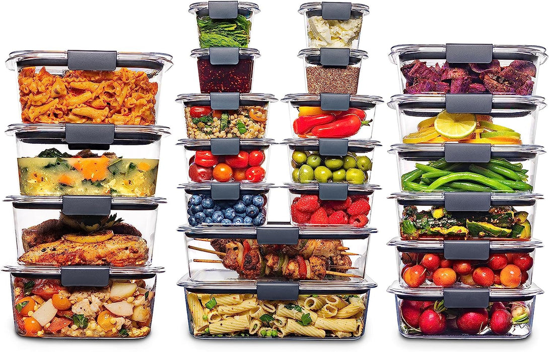 Brilliance BPA-Free Food Storage Container Set with Airtight Lids, 5-Pack (3.2 Cup) - Perfect for Lunch, Meal Prep, and Leftovers