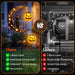 Solar Halloween Garden Stake Light Pumpkin Moon Waterproof Metal Black Cat
