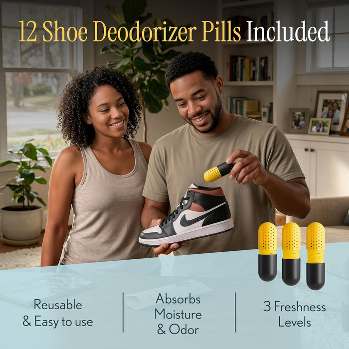 12x Shoe Slot Organizers, Space Saving Shoe Stackers for Closet, Adjustable 3 Levels Shoe Space Saver, Anti-Slip, Foldab