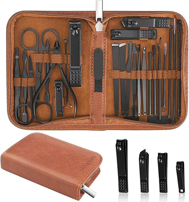 Manicure Set Nail Clippers Set Pedicure Kit, 26-Piece Brown