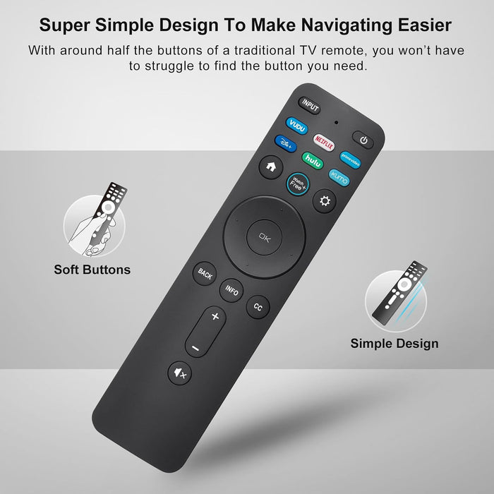 Universal Remote Replacement XRT260 for All VIZIO Smart TV Smartcast 4K P-Series V-Series D-Series M-Series XRT136 XRT140, with Buttons for Netflix Disney Prime Video Hulu (No Voice Function)