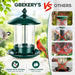 Metal Bird Feeders for Outdoors Hanging, 360° Feeding Tray, Green
