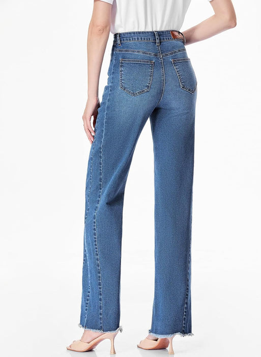 Women's Wide Leg Jeans High Waisted Stretchy Denim Pants