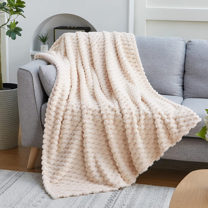 Turtle Shell Throw Blanket Beige for Couch Gentle Soft Fleece