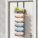 Towel Racks for Bathroom Storage - 6 Tier Over The Door & Wall Mount Rolled Towel Storage Organizer Holder with Metal Shelf Basket for Small Bathroom, Camper, Rv - Black, Patented