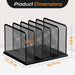 Desk File Organizer Upright Mesh Desktop Organizer File Sorter Office Organization File Holder for Home, Office & Classroom (Black, 1 Pack 5-Section)