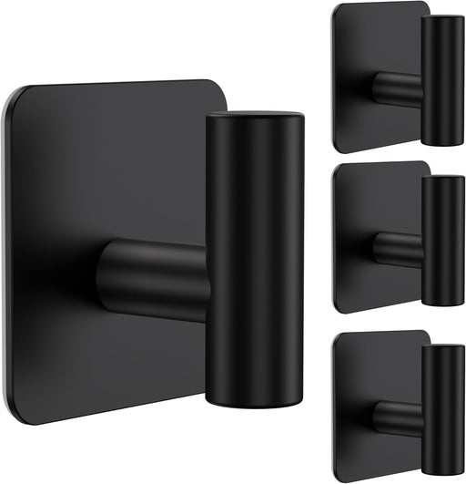 4 Pack Large Heavy Duty Wall Hooks - 26lb Max, Stainless Steel Adhesive Towel Hook, Shower Hooks for Hanging Towel, Coat