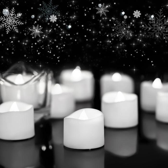 24-Pack Flameless Tea Lights Candles Battery Operated, 200+ Hours
