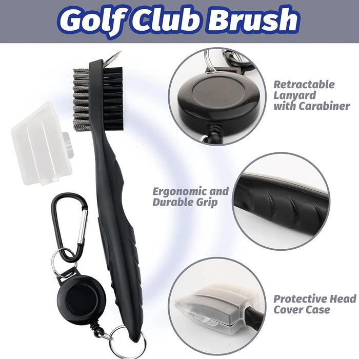 11 Pcs Golf Accessories Kit, Include Golf Ball Bag with Hook Tees Towel Cleaner Brush Ball Marker Divot Tool Score Count