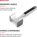 KitchenAid Gourmet Multi Sided Meat Tenderizer for Pounding Meats, Nuts, Shellfish, ect, Hang Hole for Easy Storage, Han
