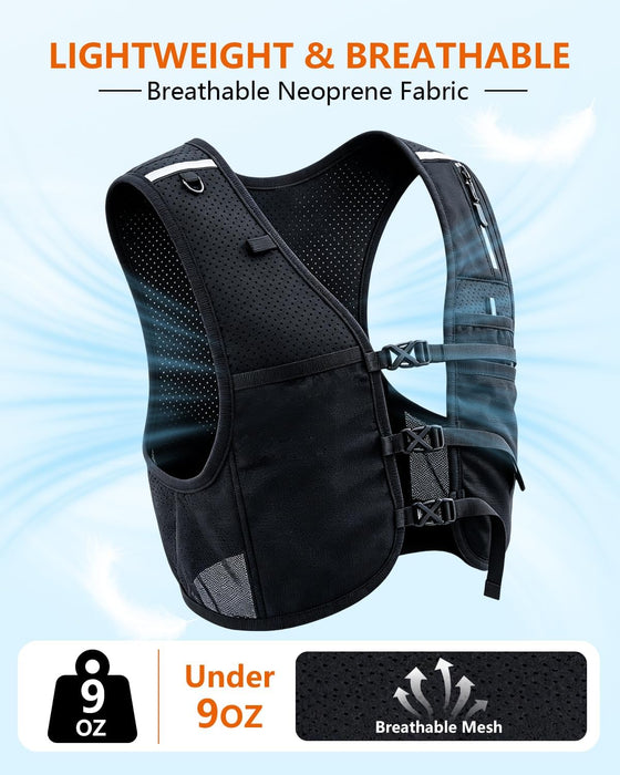 Running Vest for Women Men Hydration Vest with Soft Flask & Phone Holder