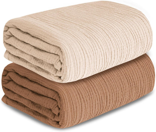 Muslin Swaddle Blankets for Newborn, 2 Pack Breathable Soft Receiving Blanket, Large 41 x 41 inches Swaddle Wrap Burping