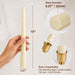 Ivory Taper Candles 10 Inch, 4 Pack Dripless Unscented Candle Sticks, 7 H