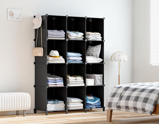 Closet Organizers and Storage, 12 Cube Storage Organizer, Black