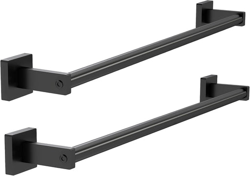 Towel Bar for Bathroom, 24" 2 Pack Wall Mounted Towel Rack, Black