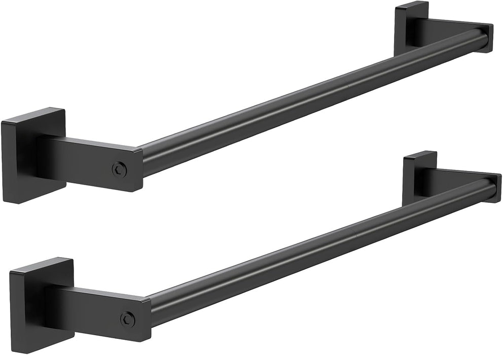 Towel Bar for Bathroom, 24" 2 Pack Wall Mounted Towel Rack, Black