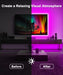 LED Lights RGB Backlight, 16.4ft Strip for 65-85 inch TV Behind, Music Sync USB Bluetooth APP Remote Control Color Changing Light for Gaming Room