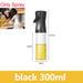 200 mL Kitchen Oil Sprayer Bottle — Black