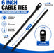 200 Pack 6 Inch Plastic Zip Ties with Screw Holes