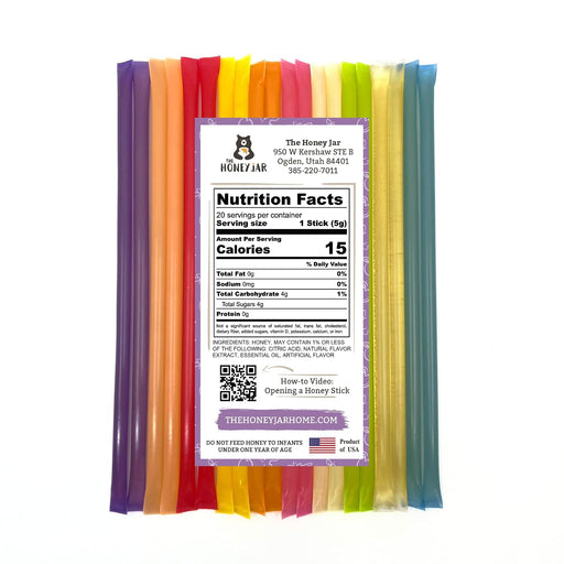 Variety Pack Honey Sticks - Pure Honey Straws For Tea, Coffee, or a Healthy Treat - One Teaspoon of Flavored Honey Per Stick - Made In The USA with Real Honey - (20 Count)